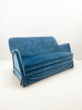 Afbeelding in Gallery-weergave laden, Blauwe Vintage Fluwelen Bank