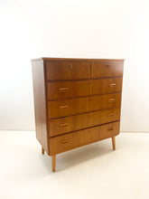 Afbeelding in Gallery-weergave laden, Hoge Mid-Century Teak Ladekast