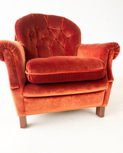 Afbeelding in Gallery-weergave laden, Roestoranje Fluwelen Fauteuil
