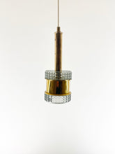 Load image into Gallery viewer, Brass Crystal Hanging Lamp
